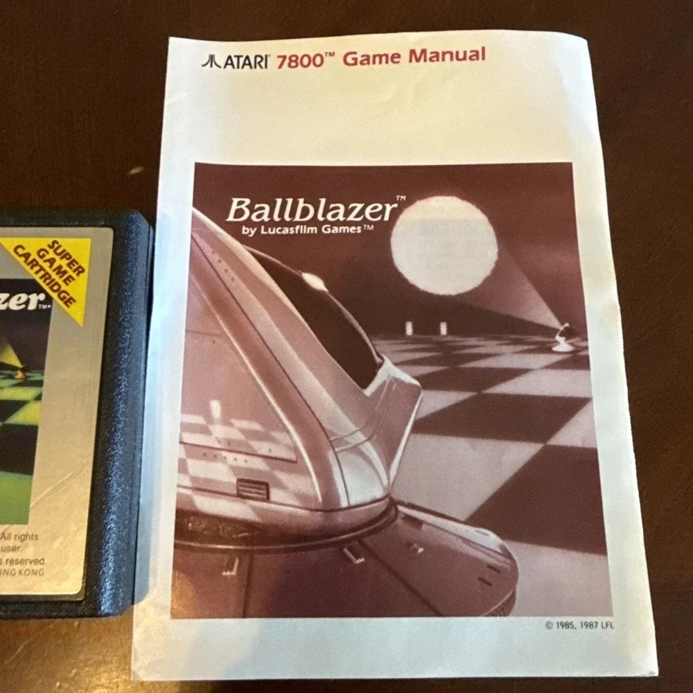 Ballblazer Atari 7800 Lucasfilm‎ Games Epyx Game OEM Cartridge W Manual